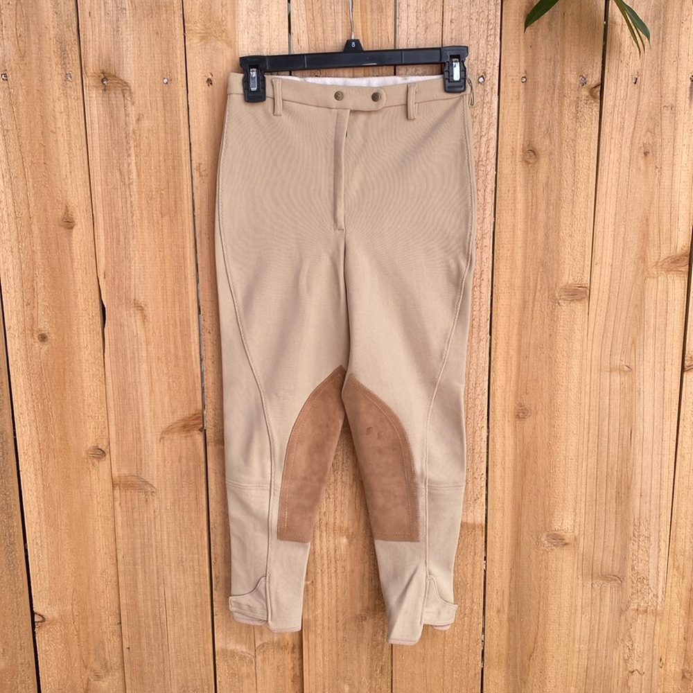 Vintage Womens Equestrian Breeches Sz 26 Harry Hall Made in England Tan Khaki